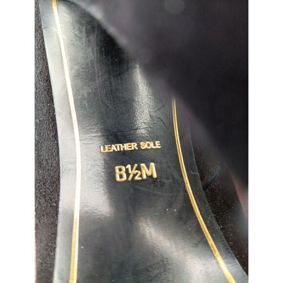 Charles Jourdan Paris Open-Toed Booties Heels Size 8.5 Black Suede EUC - Picture 7 of 9